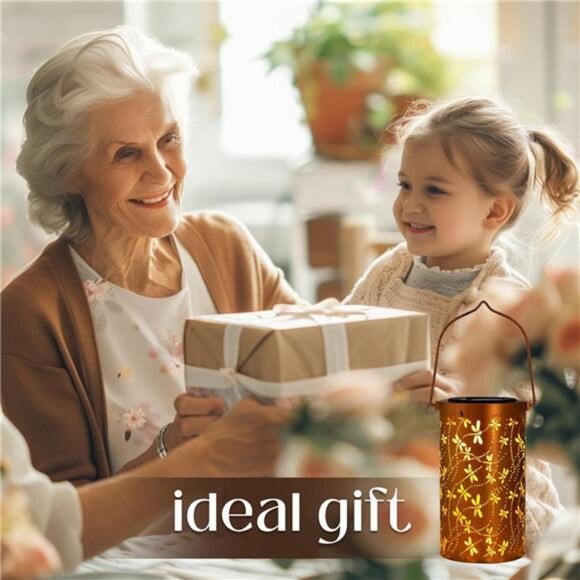 Birthday Gifts for Women,Solar Lanterns Outdoor Hanging Lantern Lights - Picture 6 of 7